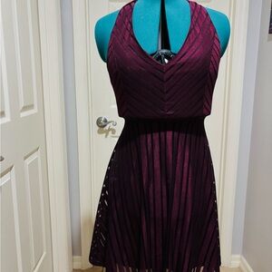 Chic Backless Burgundy Dress